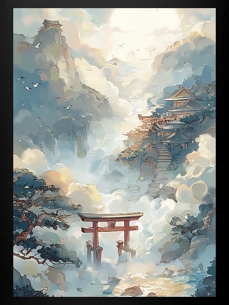 Pagode und Torii-Nebel
