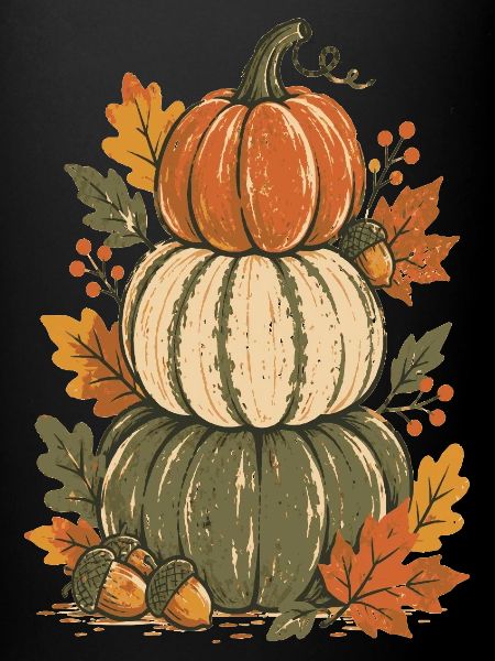 Herbst-Pumpkinen-Turm mit Blättern