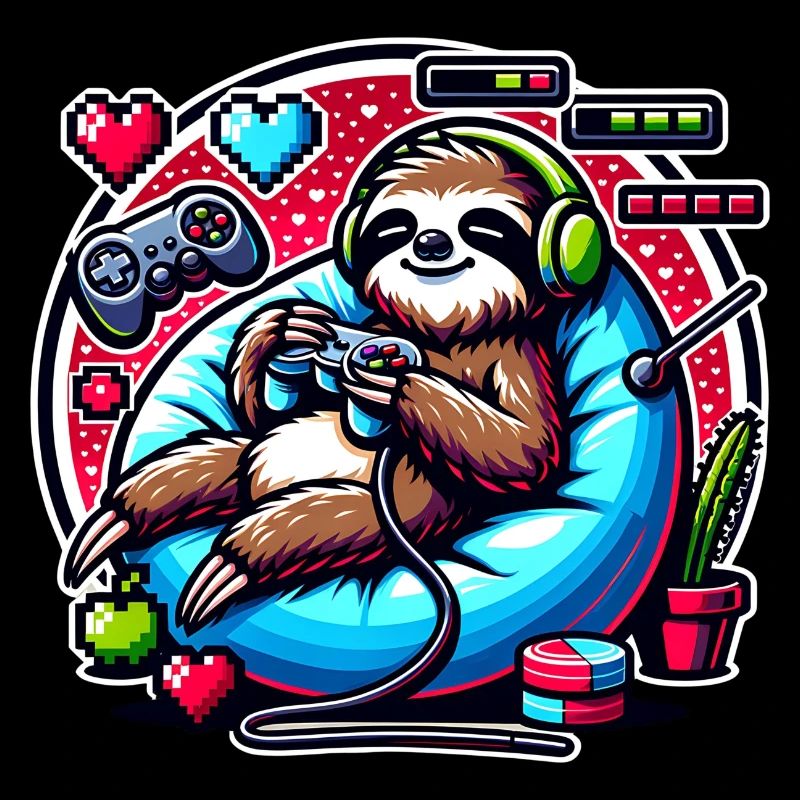 Chilling Gaming Sloth Fan