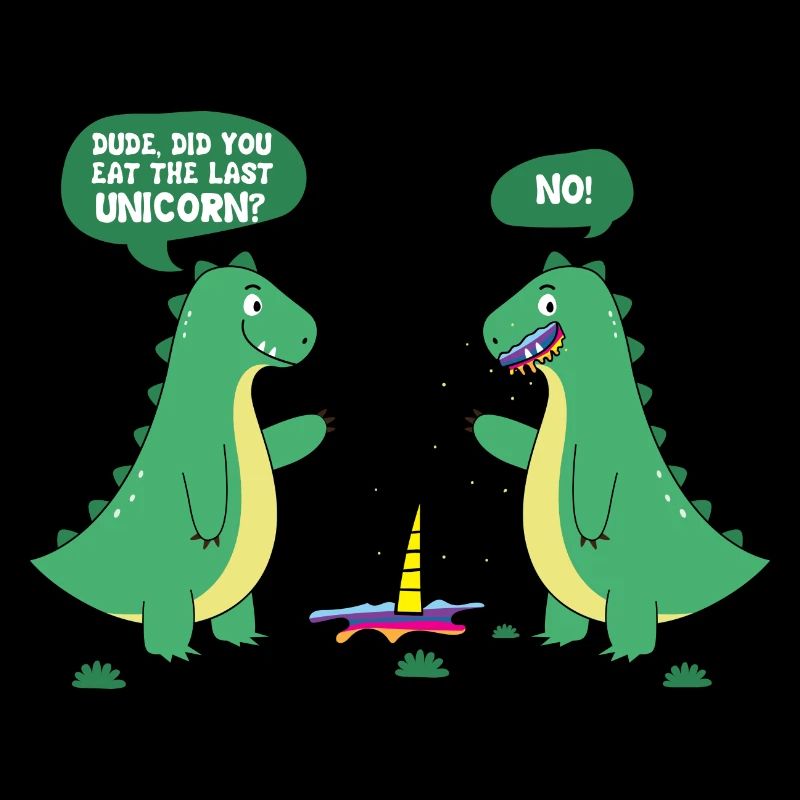 Dino Einhorn Witz Dinosaurier Cartoon Comic