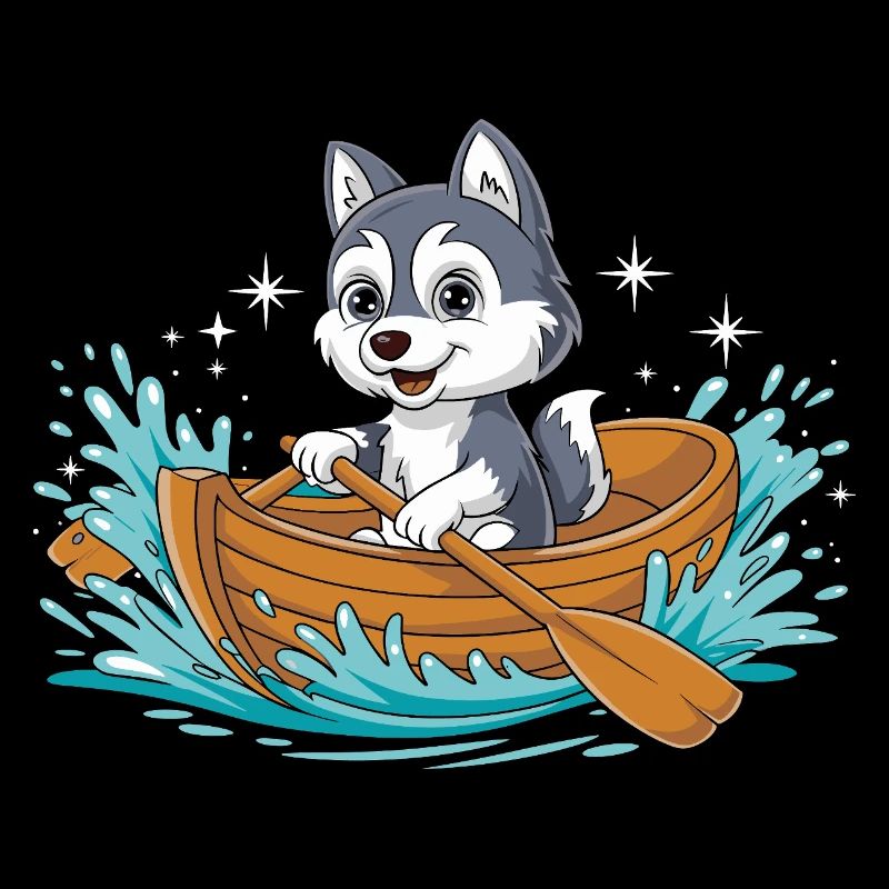 A Husky Boating Paddle Boat