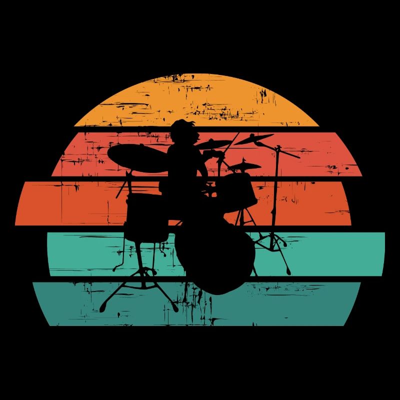 Drummer Retro Schlagzeug Vintage