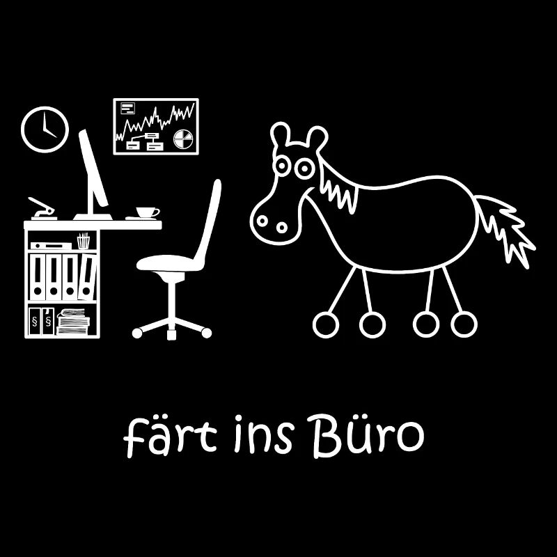 färt ins büro, Bürohumor, Pferd mit Rädern, Beruf