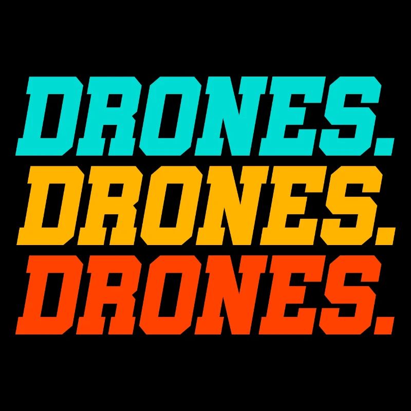 Retro Graphic Drone Flying Quadcopter Pilot RC Dro