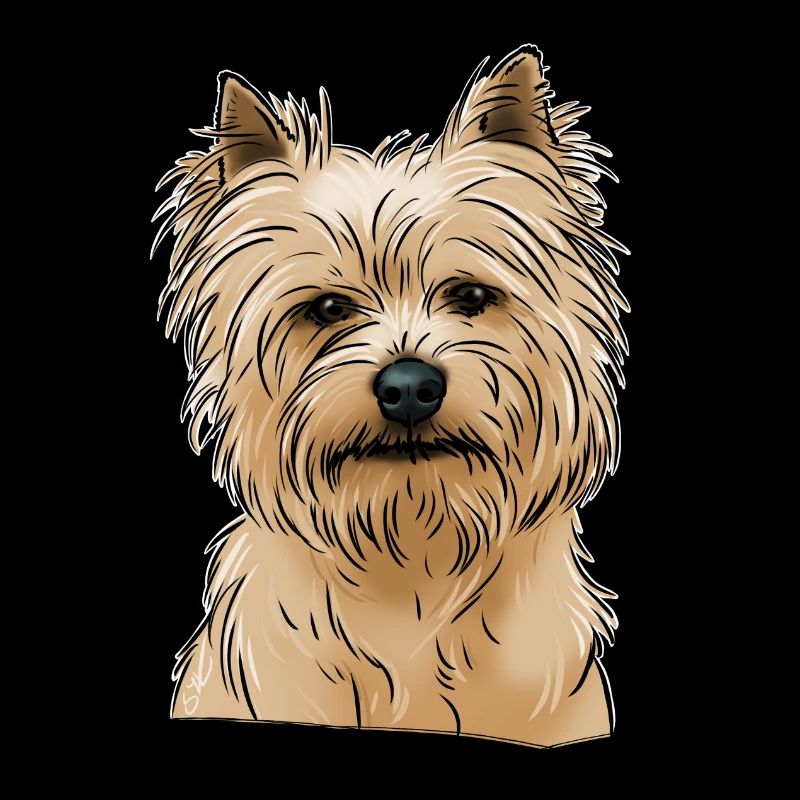 Tête de chien terrier sable (pour textiles foncés)