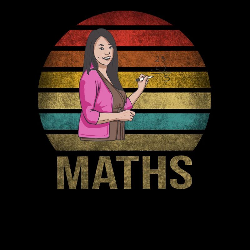 Math Teacher Mathematics School Retro Sunset