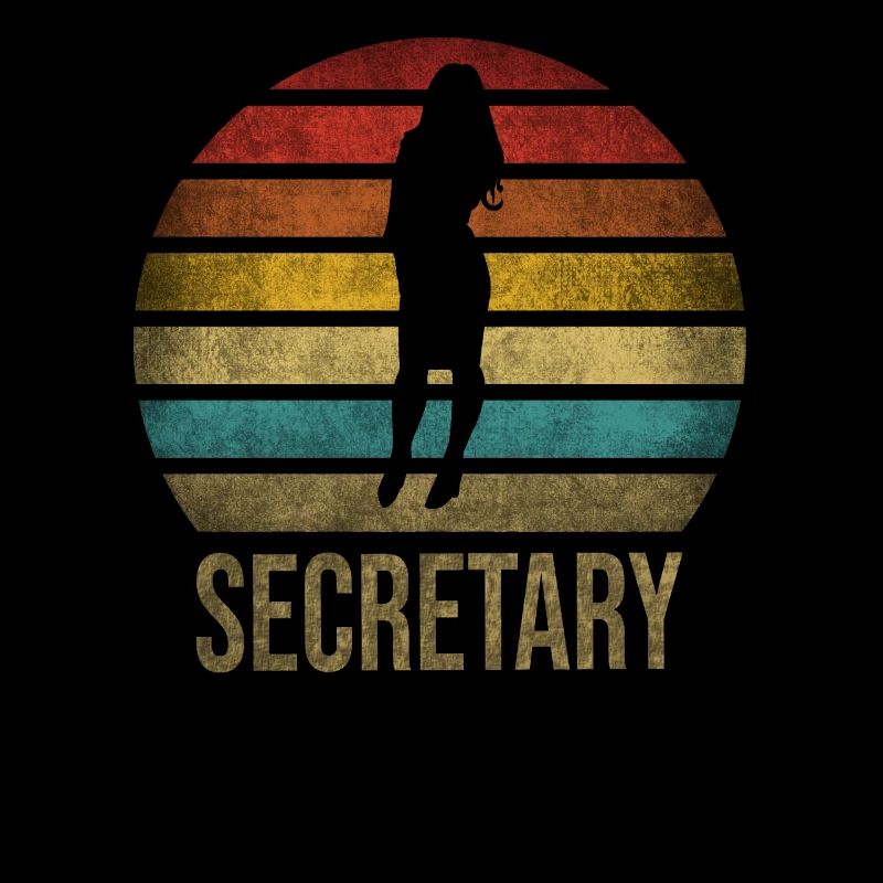 Secretary At Work Hot Office Retro Sunset
