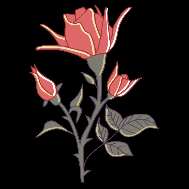 stylized red rose