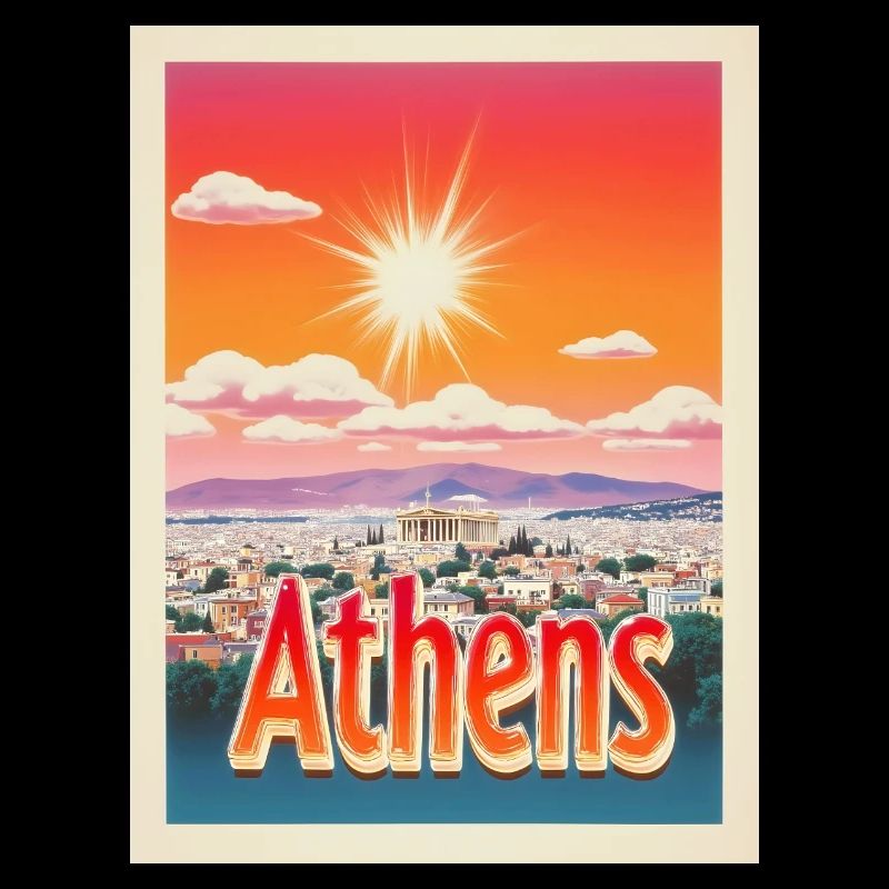 Retroglow Athens – Greece Cityscape Design