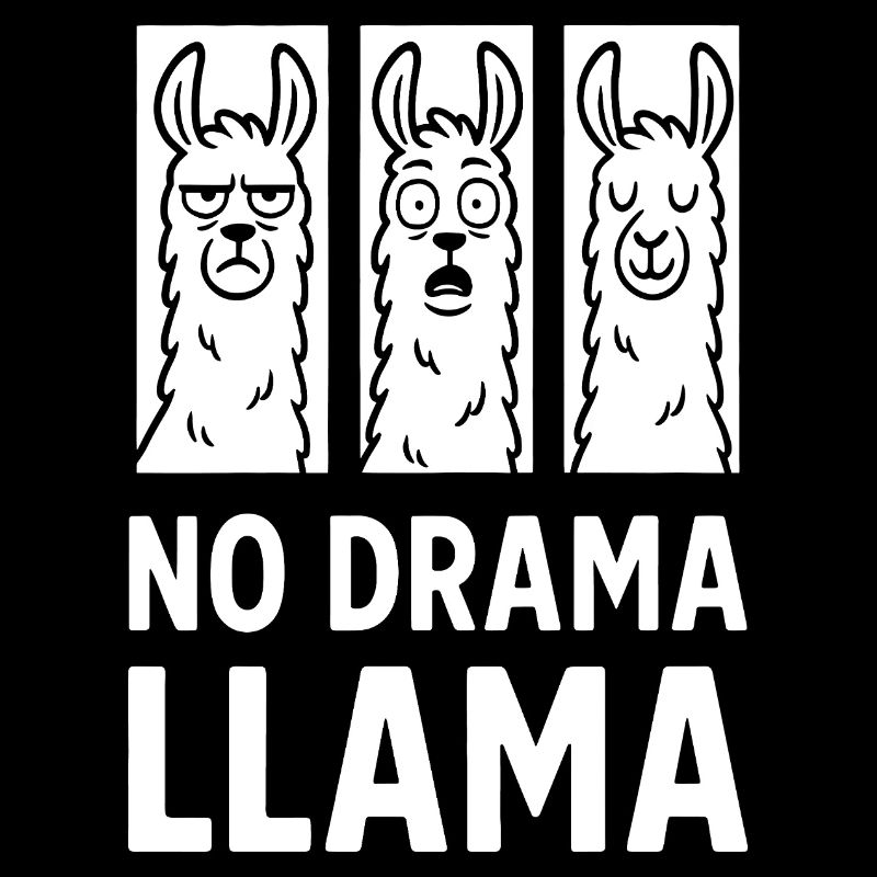 Pas de drame style bande dessinée de lama