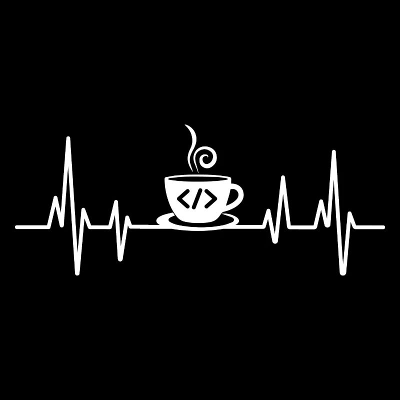Codage du café Heartbeat Codeur Développeur Nerd Coffe