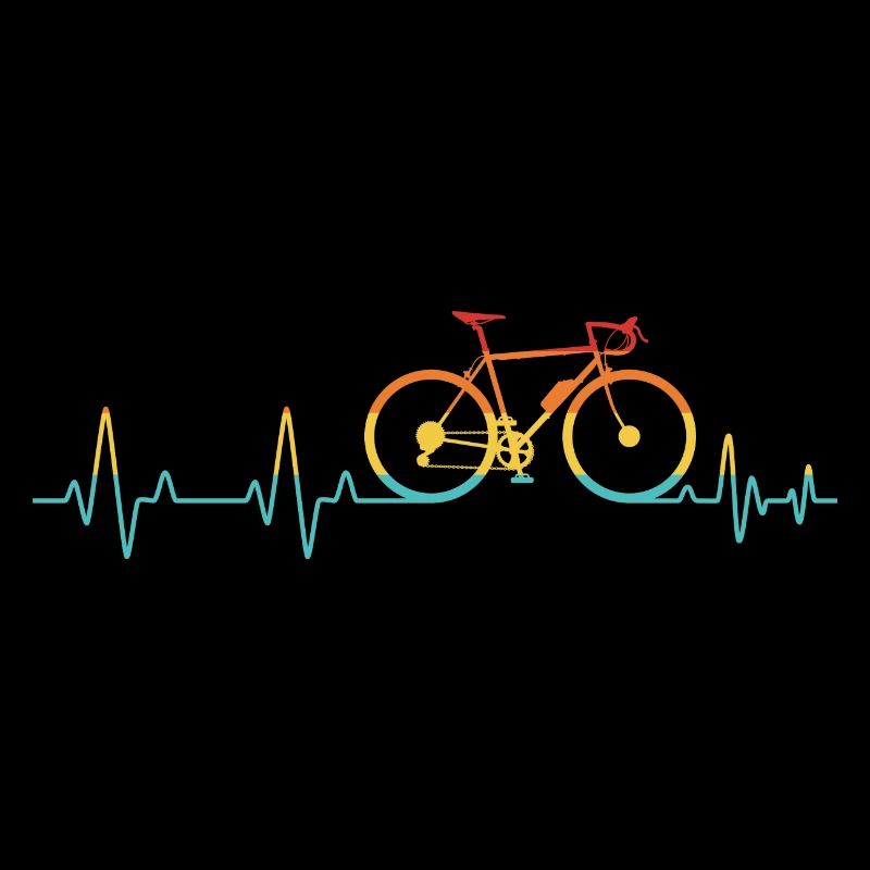 Ecg Heartbeat Road Biker Cyclist Cylcing Road Cycl