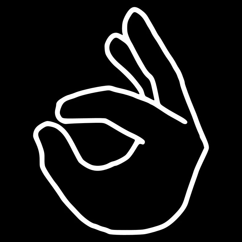 Emoji ok hand sketch white