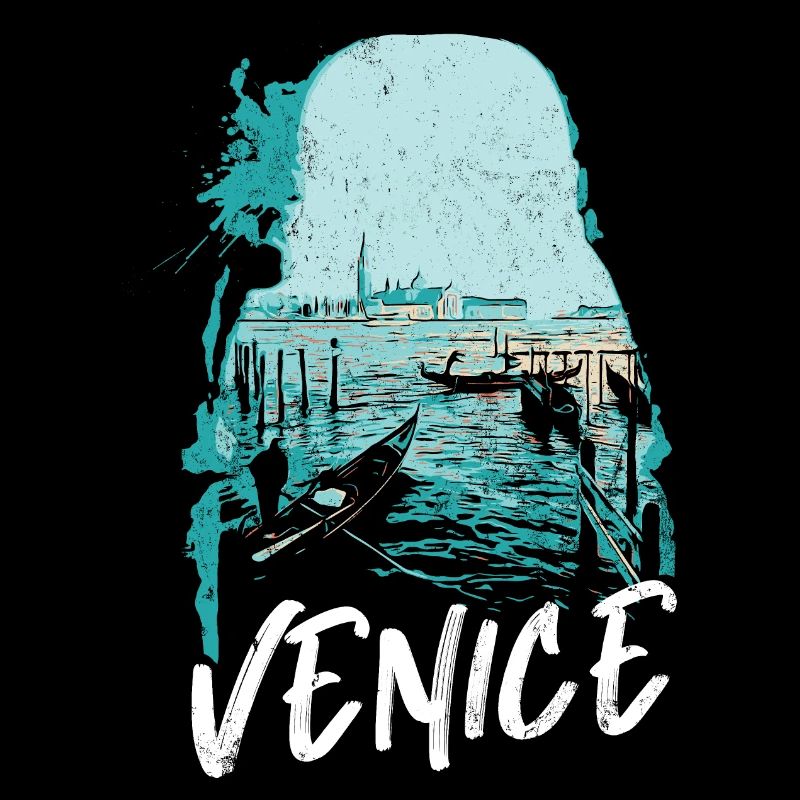 Venice and its Gondolas: Elegant Illustration