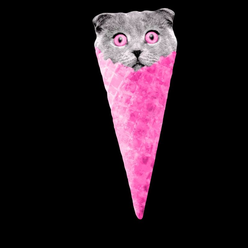 Chat graphique chat rose cornet de crème glacée chat Clipart