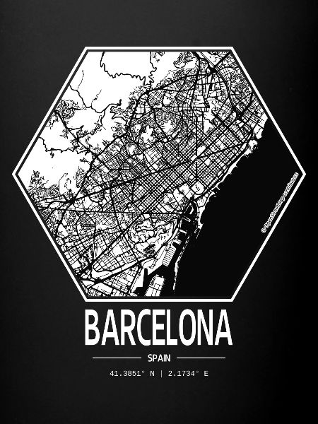 Barcelona City Map (White)