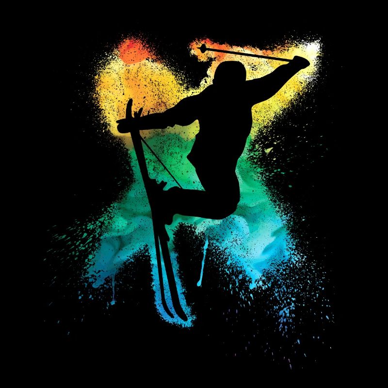 Freeski extrem Freestyle Trick Regenbogen