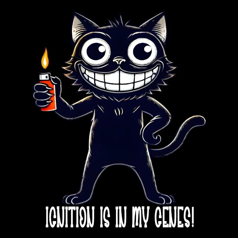 Schwarze lustige Katze