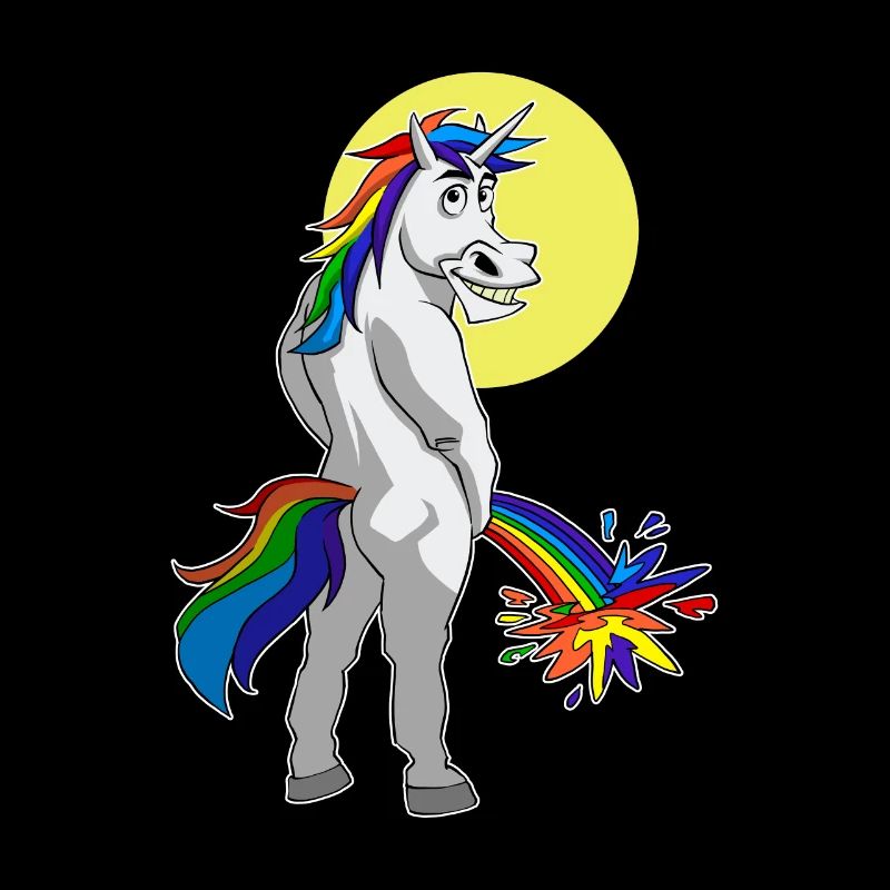 Einhorn Pinkelt Regenbogenfarben Lustiges Einhorn