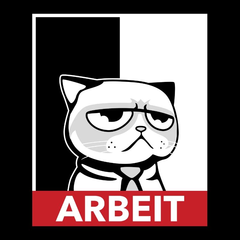 Funny Tired Cat Work Morning Muffle Gift