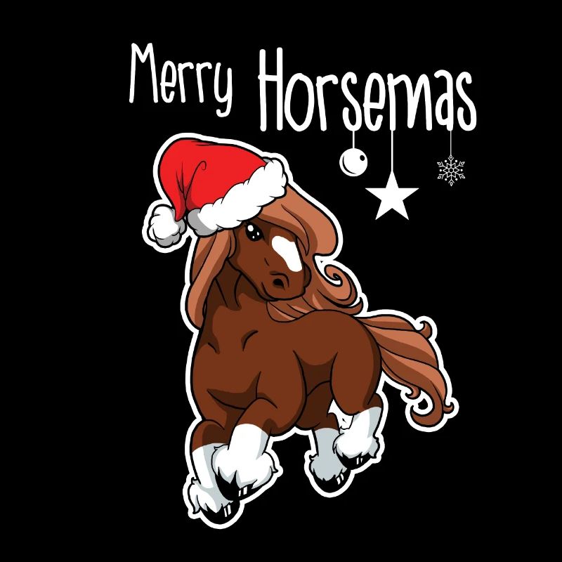 Cheval de joyeux Noël - Amant d'équitation de poney