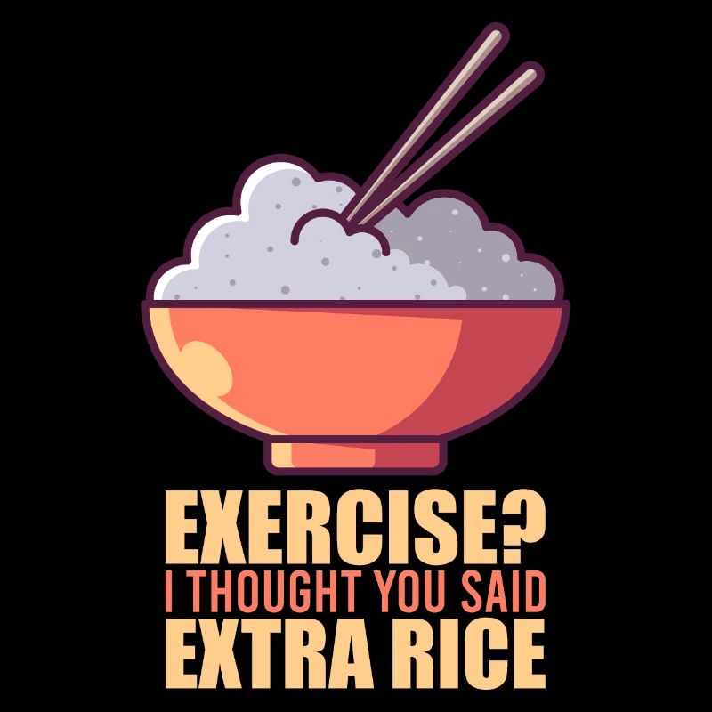 Exercise, rice eat Asian cuisine