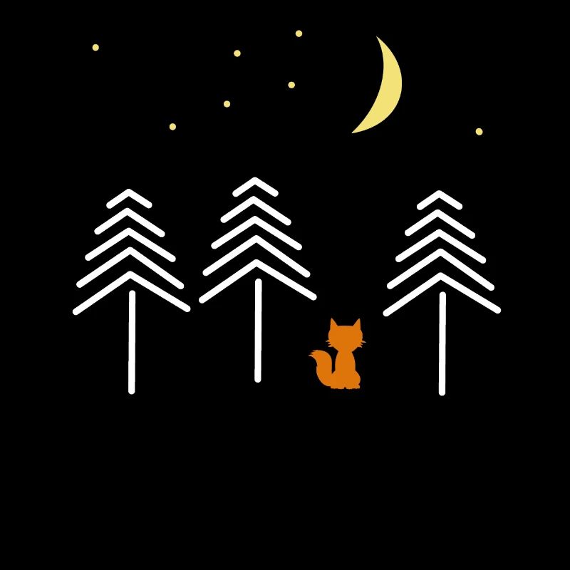 fuchs nacht wald Mond
