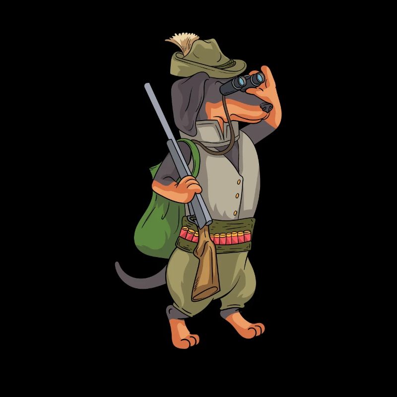 Dachshund Dressed Up Hunting Design For A Hunter