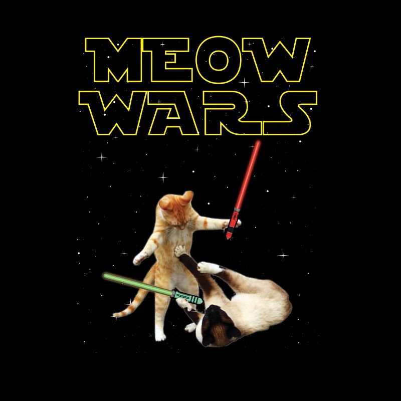 Meow Wars Lustige Katzen Lichtschwerter Geschenk