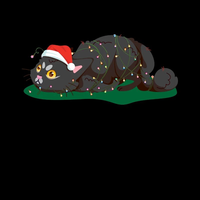 Chats Noël Chaton String Lights Ugly Noël