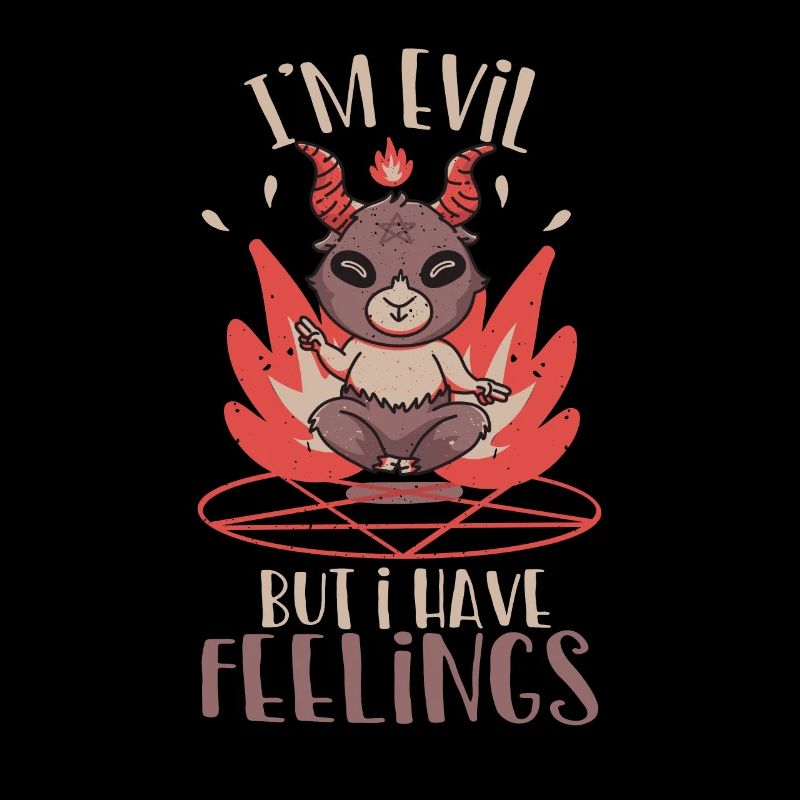 Je suis méchant mais j’ai des sentiments Chèvre Baphomet Satanique