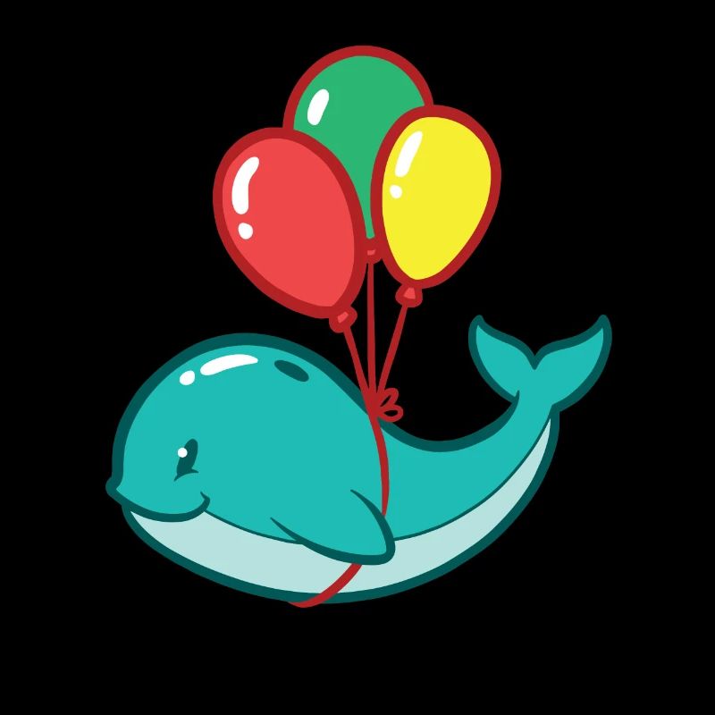 Cute Whale With Balloons