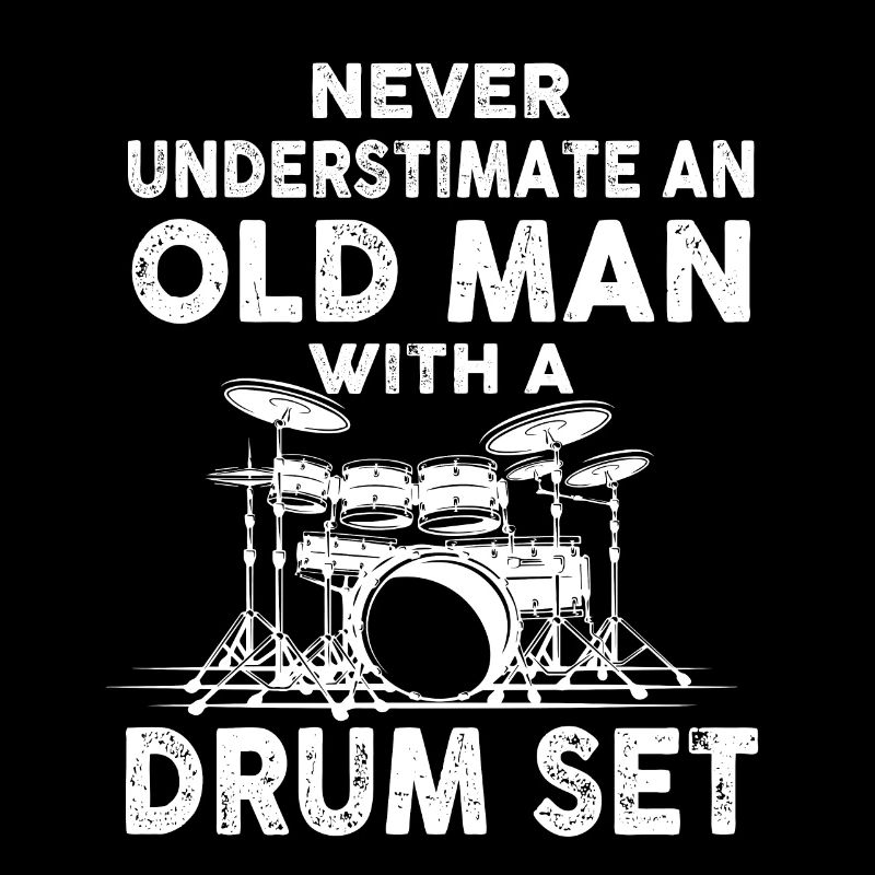 Old Man With Drum Set