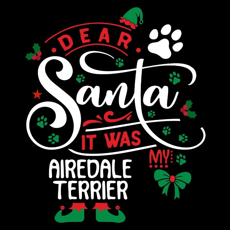 Weihnachten Santa Clause Hund AiredaleTerrier