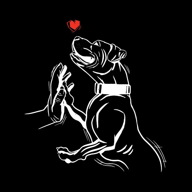 Pitbull dessiné à la main