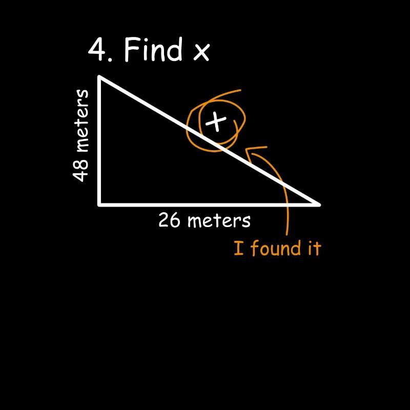 Math teacher Hypotenuse Find x Pythagorean's theorem