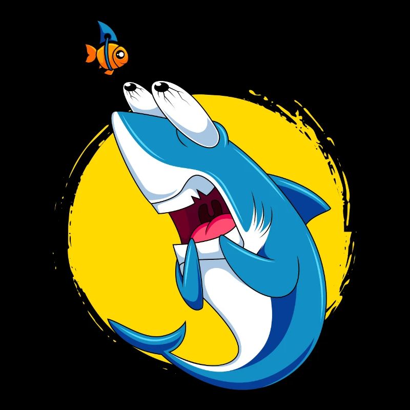 Requin avec peur des requins Requin peur drôle de requin