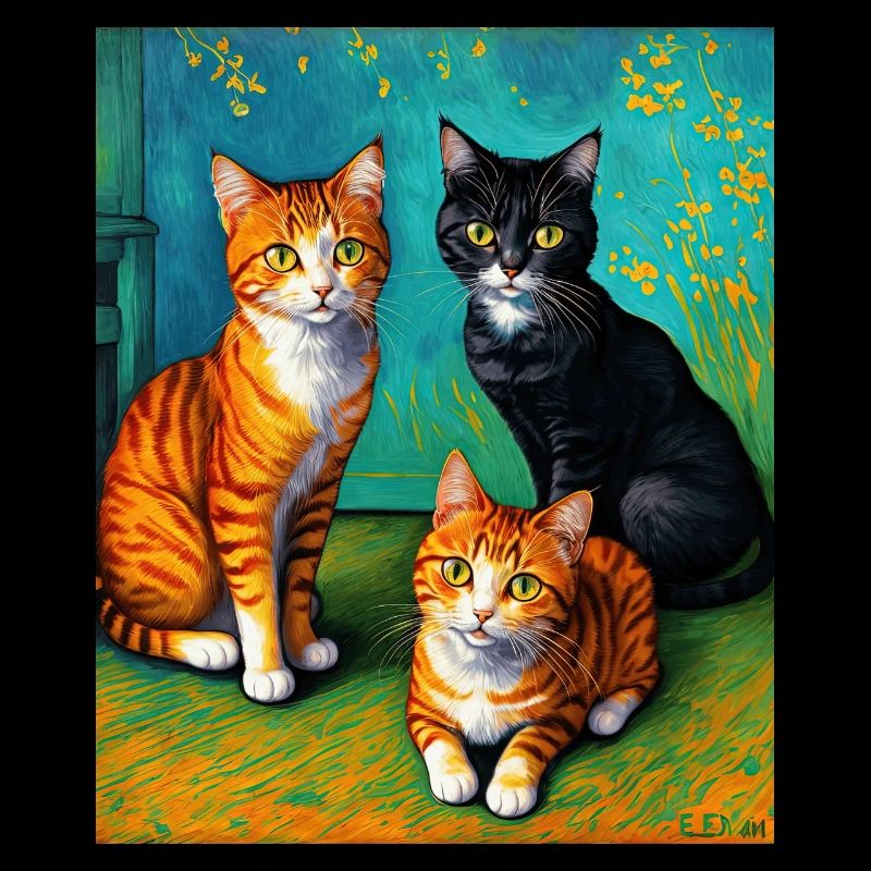 Surreale impressionistische Katze Impressionismus Katzen Ar
