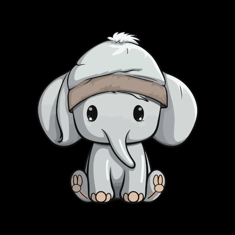 Elefant Winter Comic Niedlich