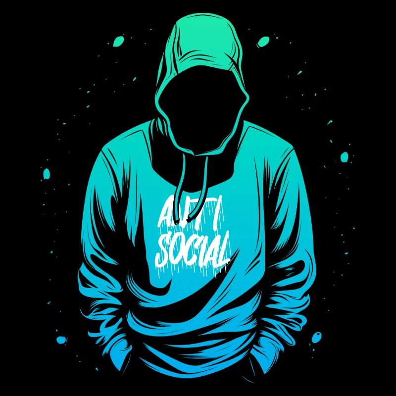 Sweat à capuche antisocial dégradé