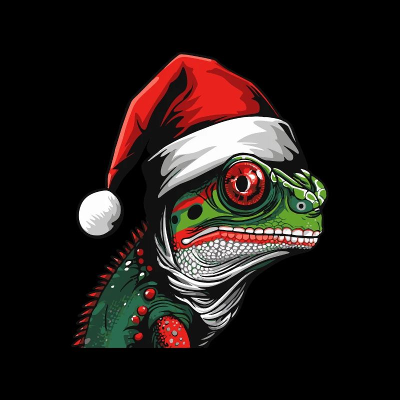 Tête d’animal de Noël caméléon