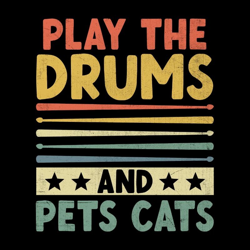 Play The Drums And Pets Cats Drumming Drum Drummer
