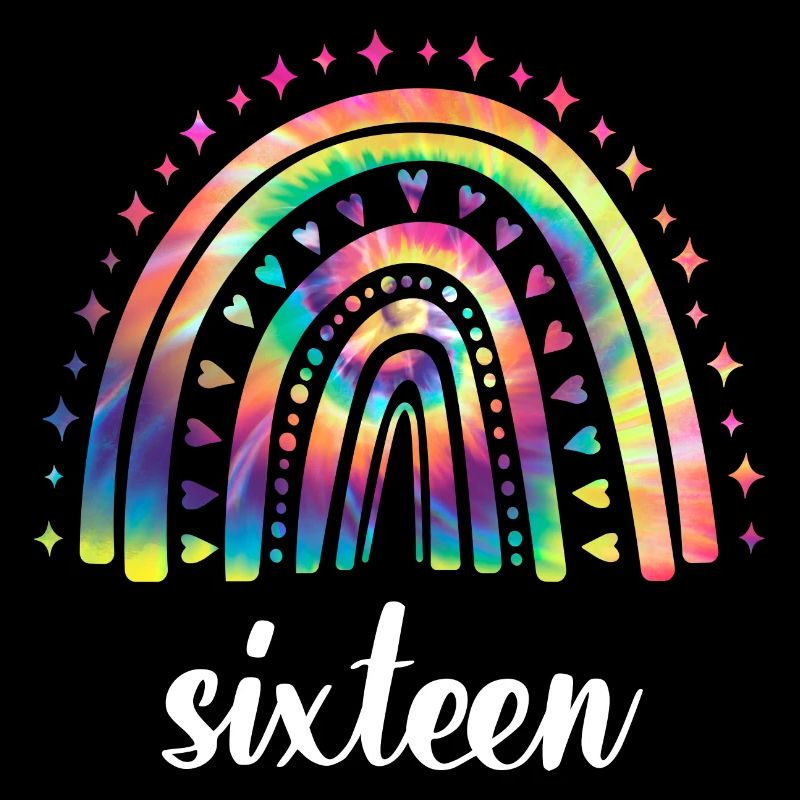 Tie Dye Rainbow Seize ans 16e anniversaire