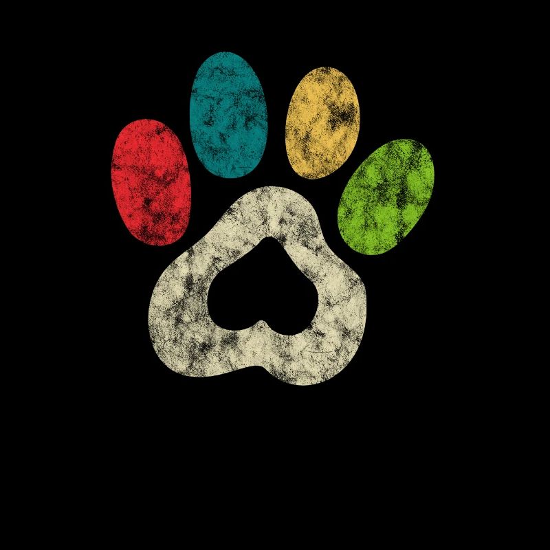Katzen Pfote Heißt Katzenliebe Retro Bunt