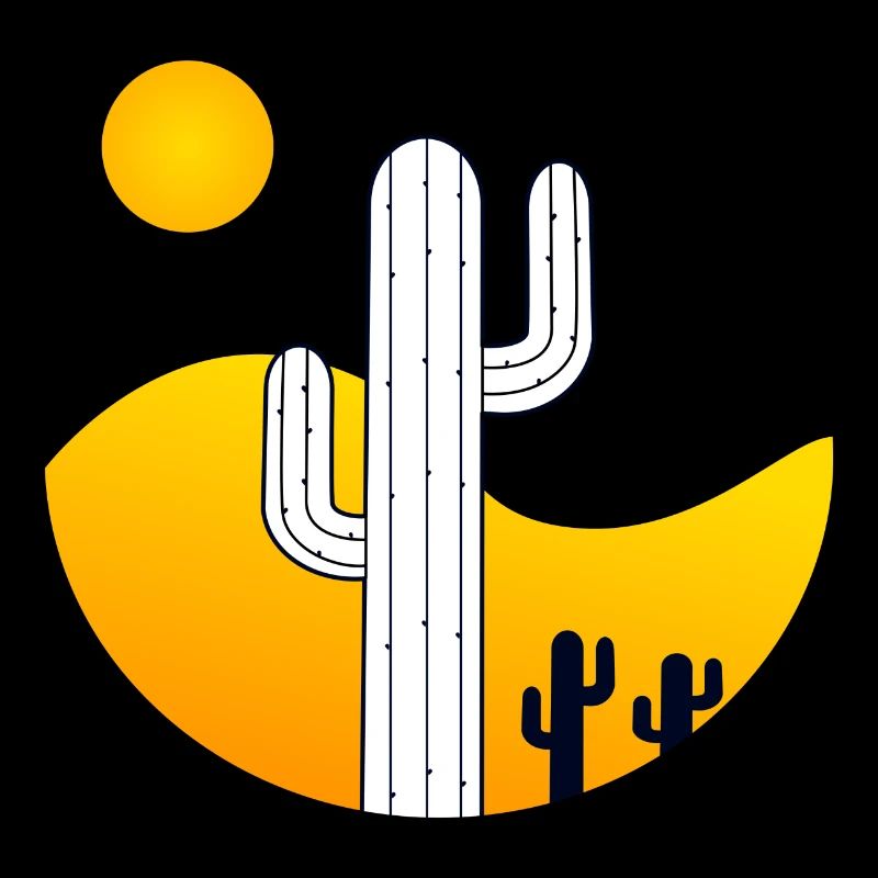 Dunkle Landschaft mit Kaktus