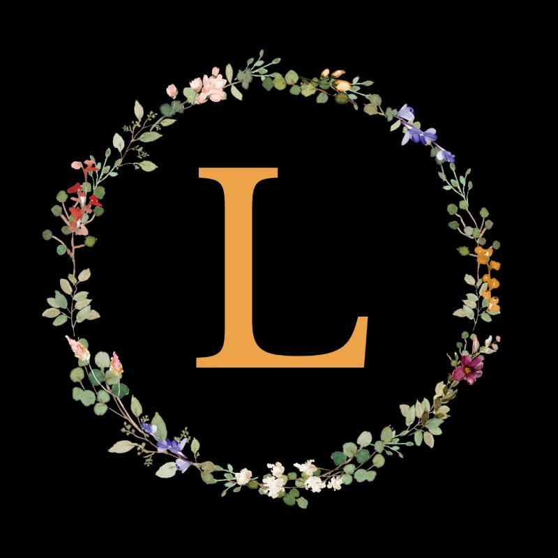 l Monogramme, Couronne florale Fleurs sauvages