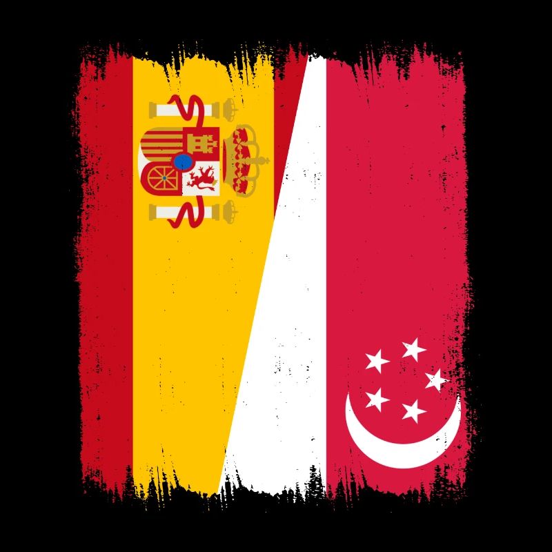 Spanien Singapur Fahne