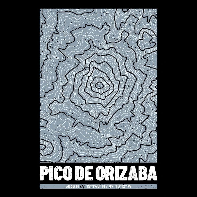 Pico de Orizaba | Map Topography Grunge