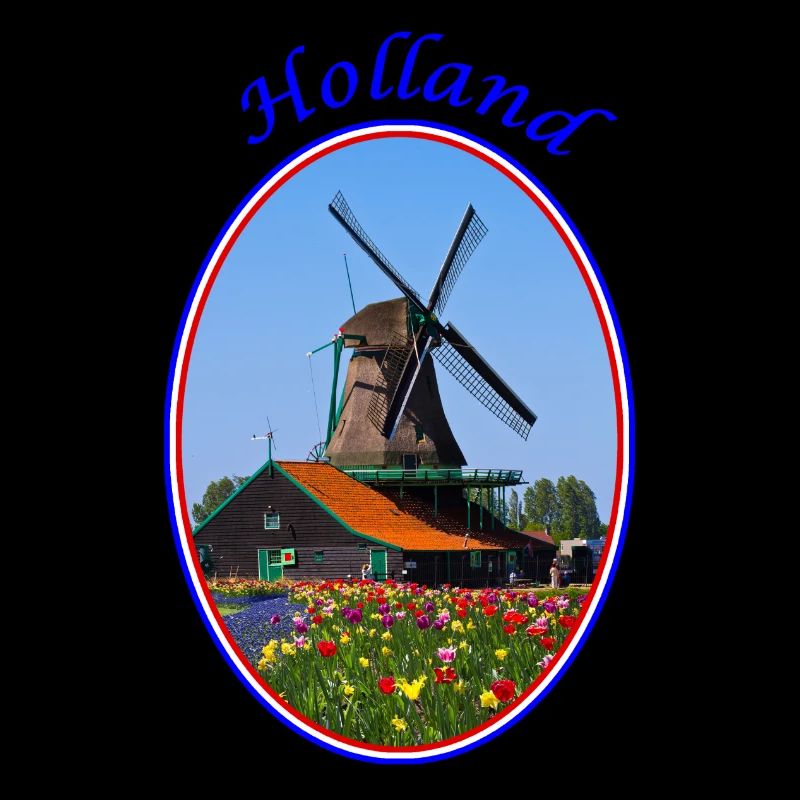 Moulin et tulipes