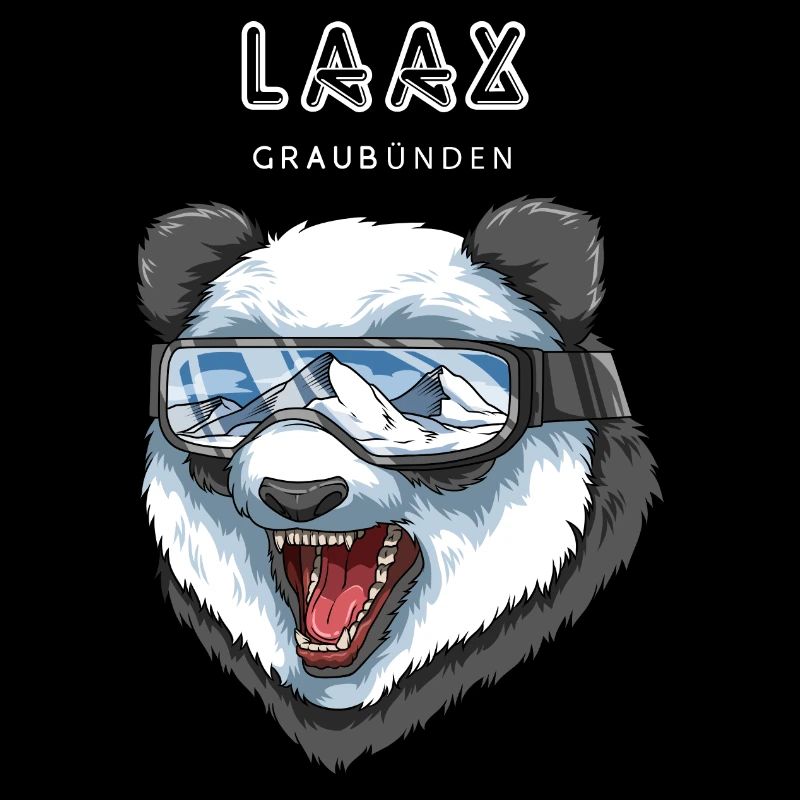 Laax Graubünden Schweiz Retro Ski Panda